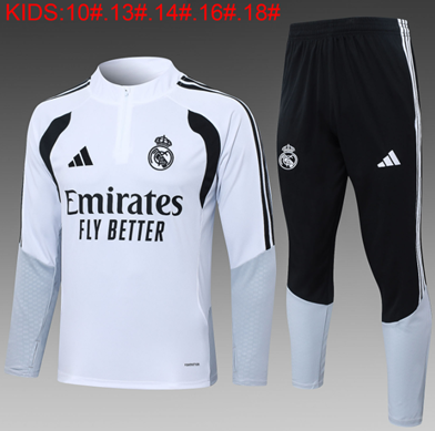 Chándal Real Madrid 2026/27 ( White Half Zip) - NIÑOS
